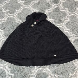 Tommy Hilfiger black knitted cotton cape‎ poncho size Xs
